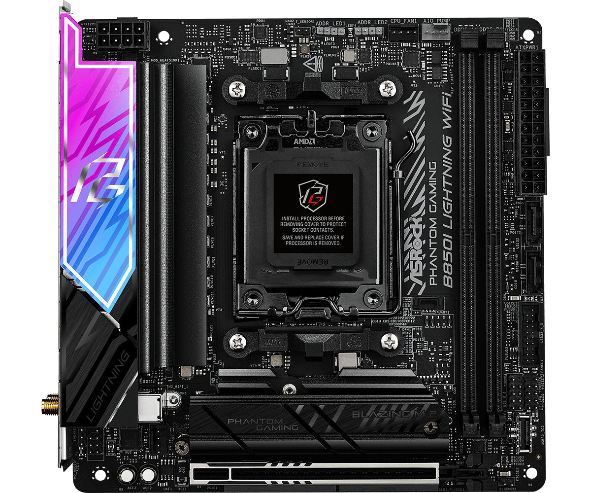 Placa de baza Phantom Gaming B850I Lightning WiFi, AMD B850, Socket AM5, mITX "90-MXBQR-A0UAYZ"