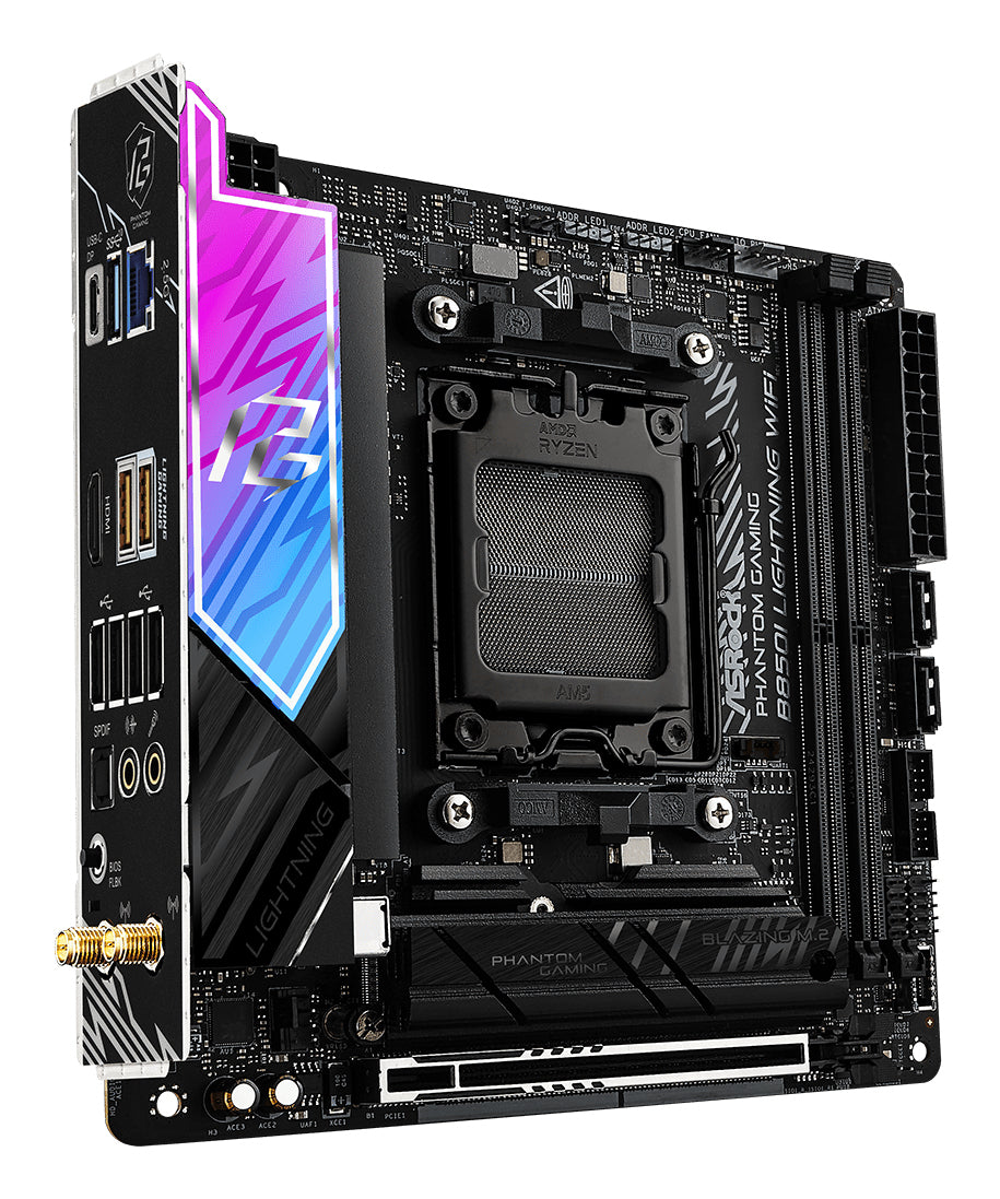 Placa de baza Phantom Gaming B850I Lightning WiFi, AMD B850, Socket AM5, mITX "90-MXBQR-A0UAYZ"