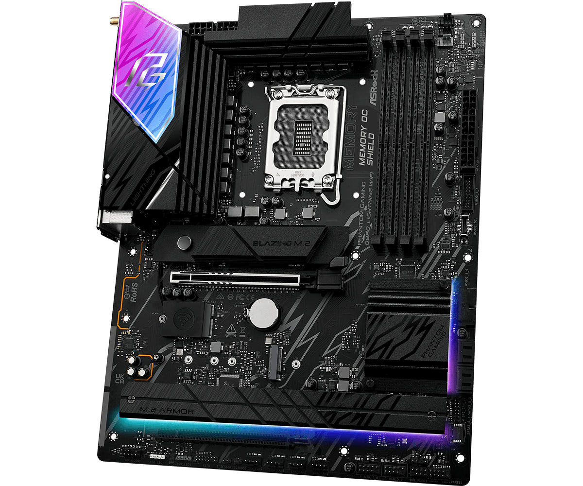 Placa de baza ASRock B860 Lightning WiFi 1851 ATX HDMI/DP/USB-C DDR5 "90-MXBR2-A0UAYZ"