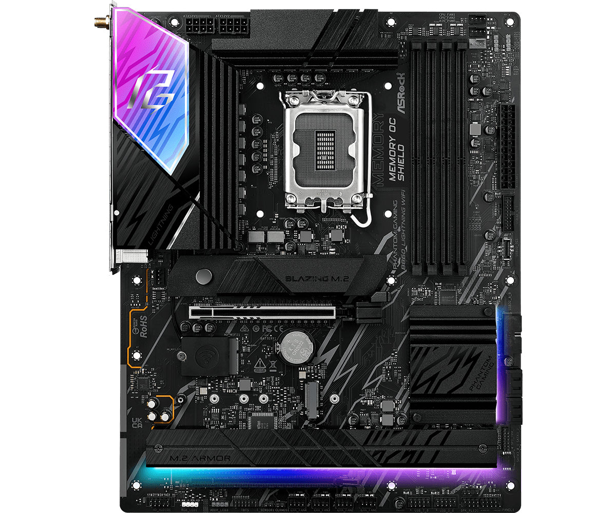 Placa de baza ASRock B860 Lightning WiFi 1851 ATX HDMI/DP/USB-C DDR5 "90-MXBR2-A0UAYZ"