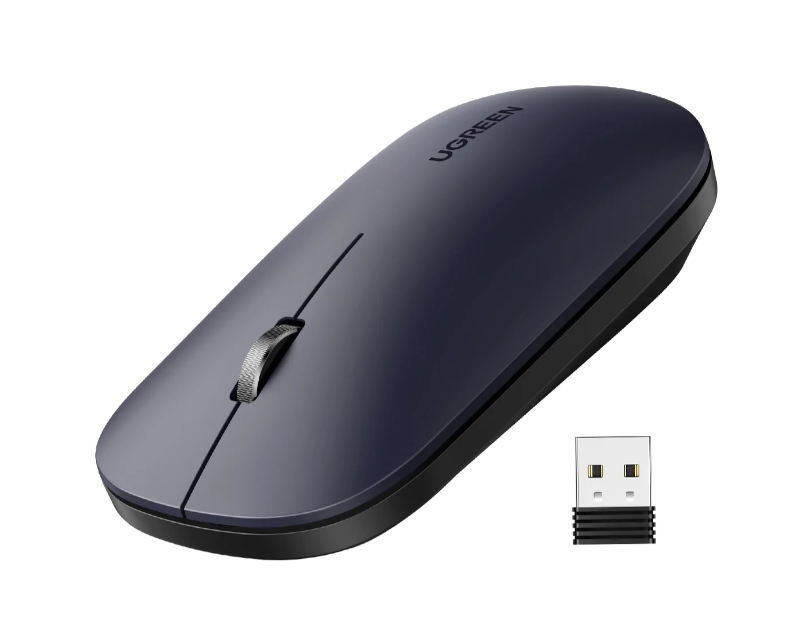 MOUSE Ugreen, "MU001" PC sau NB, wireless 2.4GHz, optic, 3/1 butoane/scroll, 4000 dpi, negru "90372" - 6957303893720