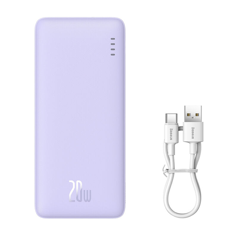 POWER BANK Baseus Airpow, 10000mAh, 20W, 1 x USB; 1 x USB Type-C, total 3A, violet, "P10022801513-00" - 6932172646974