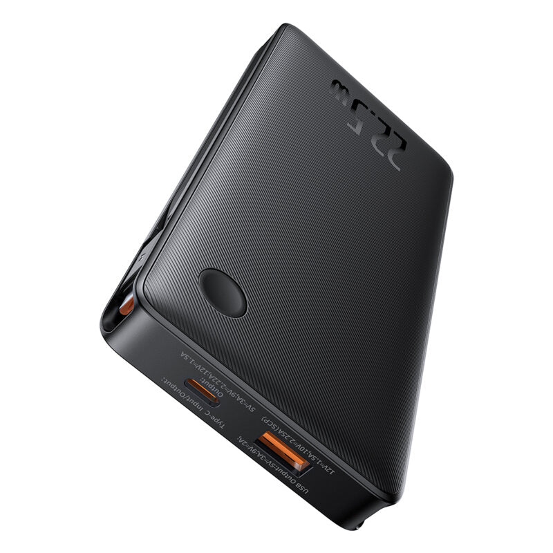 POWER BANK Baseus Airpow lite, 10000mAh, 22.5W, 1 x USB; 1 cablu x USB Type-C, 1 cablu x Iphone Lightning, total 3A, negru, "P10067501123-00" - 6932172652623