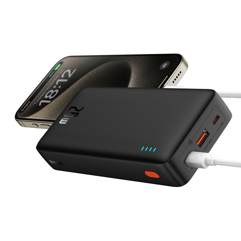 POWER BANK Baseus Airpow, 20000mAh, 20W, 1 x USB; 1 x USB Type-C input/output, total 3A, include cablu USB la USB Type-C de 50cm, negru, "P10022804113-00" - 6932172648718