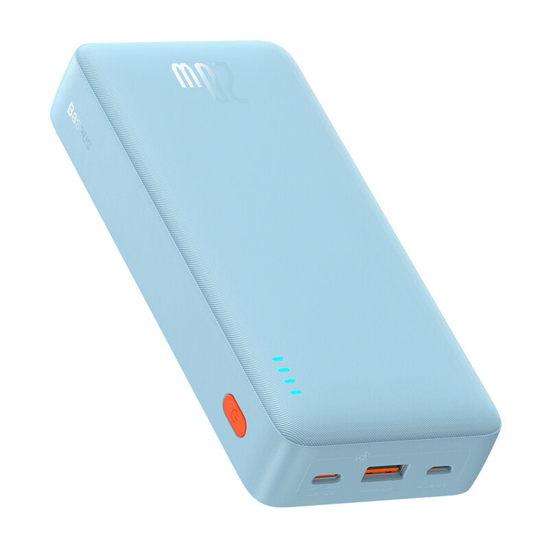POWER BANK Baseus Airpow, 20000mAh, 20W, 1 x USB; 1 x USB Type-C input/output, total 3A, include cablu USB la USB Type-C de 50cm, albastru, "P10022804313-00" - 6932172648695