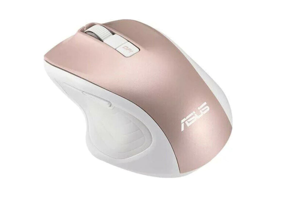 MOUSE Asus, "MW202", PC sau NB, wireless, 2.4GHz, optic, 4000 dpi, butoane/scroll 6/1, , alb / roz, "90XB066N-BMU010"