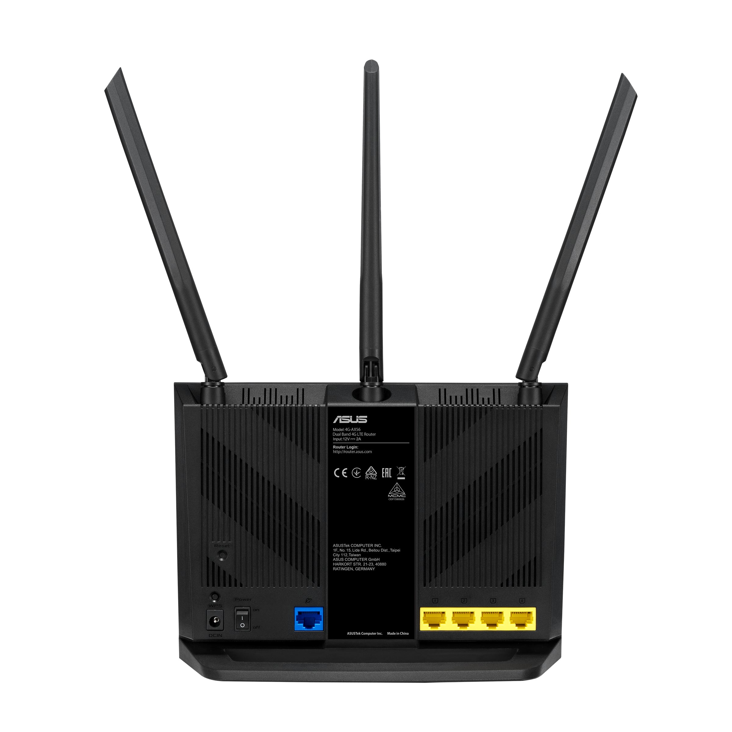 ASUS 4G-AX56 Wireless-AX1800 Dual-band LTE Modem Router "90IG06G0-MO3110"