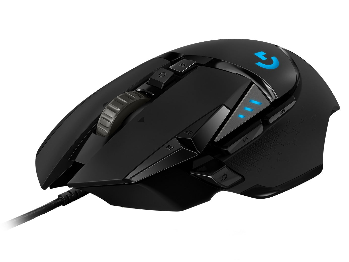 MOUSE LOGITECH, "G502", gaming, cu fir, USB, optic, 16000 dpi, butoane/scroll 11/1, iluminare, butoane programabile, negru, "910-005470"