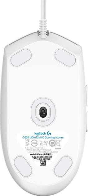 MOUSE LOGITECH, "G102 LIGHTSYNC", gaming, cu fir, USB, optic, 8000 dpi, butoane/scroll 6/1, iluminare, butoane programabile, alb, "910-005824"