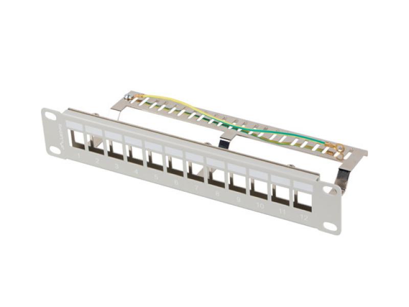 Lanberg Patch panel gol 12 porturi 1U 10" gri V2