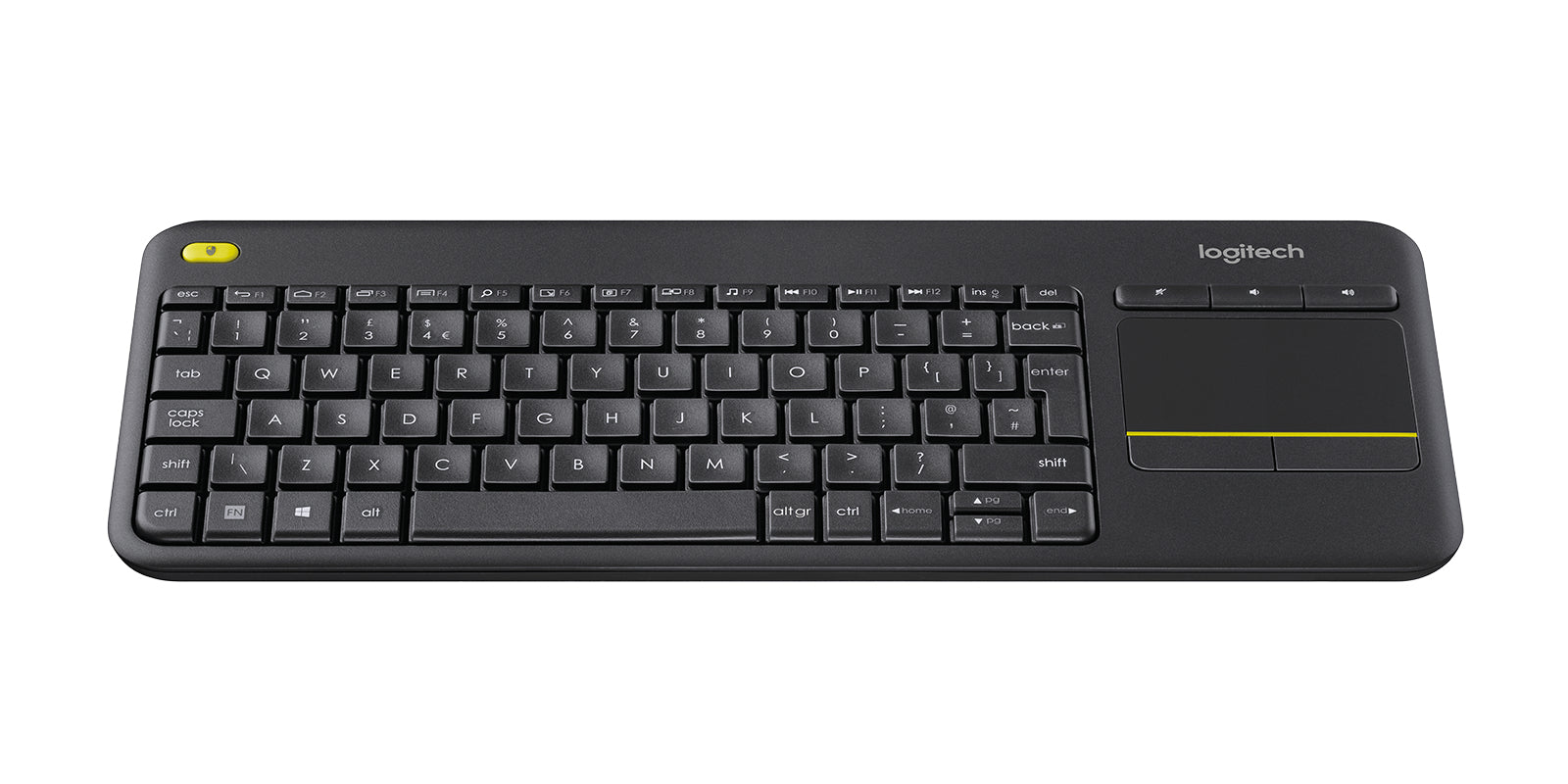 WIRELESS TOUCH KEYBOARD K400+/DARK - UK - 2.4GHZ INTNL "920-007143"