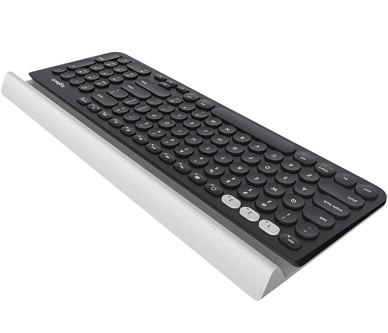 TASTATURA LOGITECH wireless &amp; bluetooth, multimedia, 1 singur receiver, negru &amp; argintiu, "K780" "920-008042"