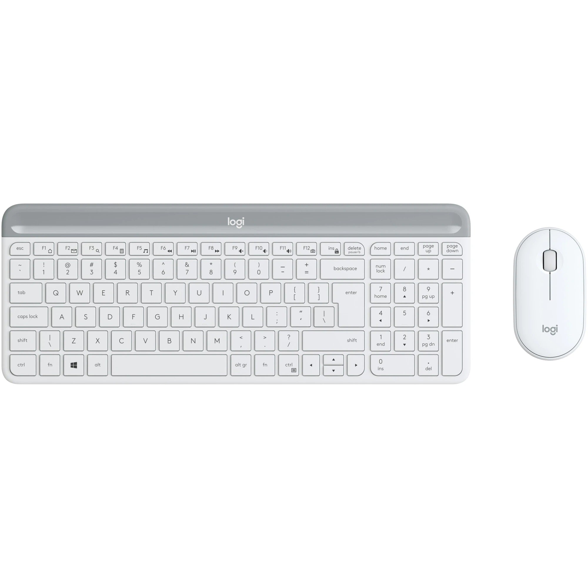 TASTATURA si Mouse LOGITECH, "Slim", wireless, 1000 dpi taste format standard (104-108 taste), mouse alb, 3/1 butoane, 104, "920-009205"