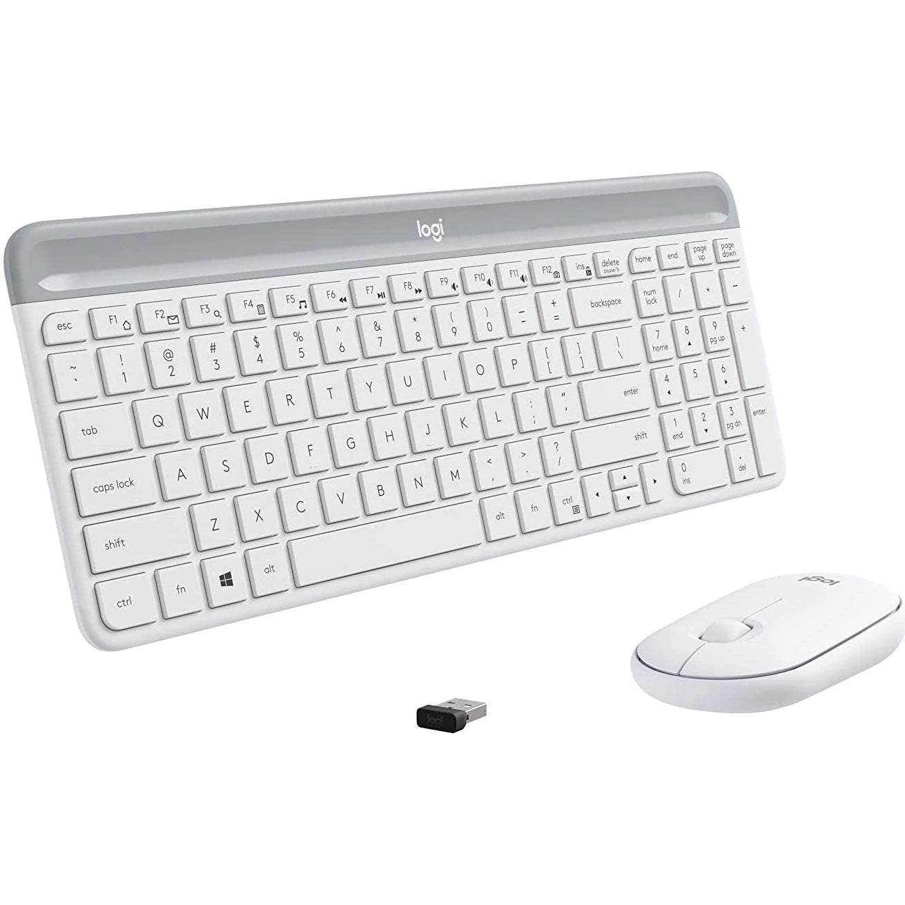 TASTATURA si Mouse LOGITECH, "Slim", wireless, 1000 dpi taste format standard (104-108 taste), mouse alb, 3/1 butoane, 104, "920-009205"