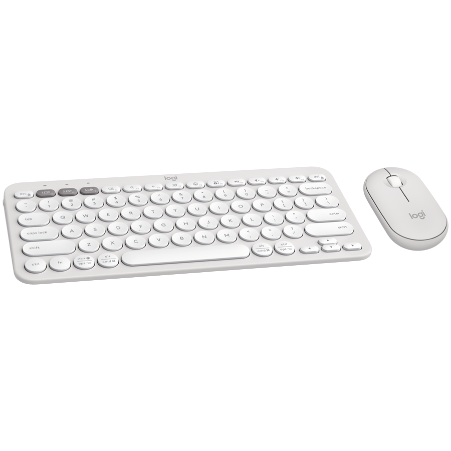 LOGITECH Pebble 2 Combo - TONAL WHITE - (US) INTL - 2.4GHZ/BT - N/A - INTNL-973 - UNIVERSAL "920-012240"
