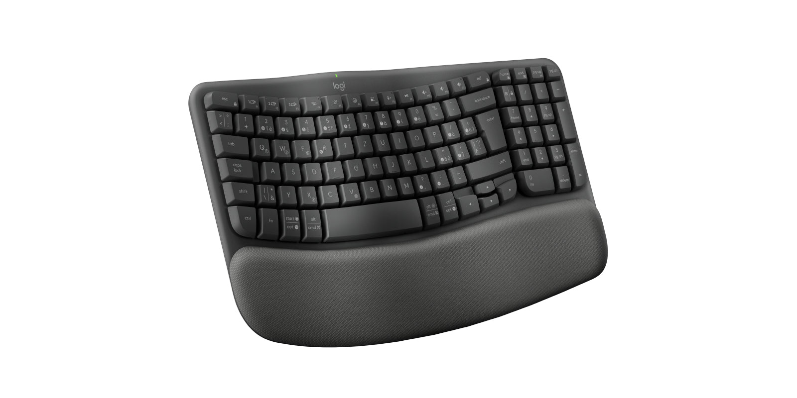 LOGITECH Wave Keys wireless ergonomic keyboard GRAPHITE (CZE-SKY) 2.4GHZ/BT UNIVERSAL "920-012307"