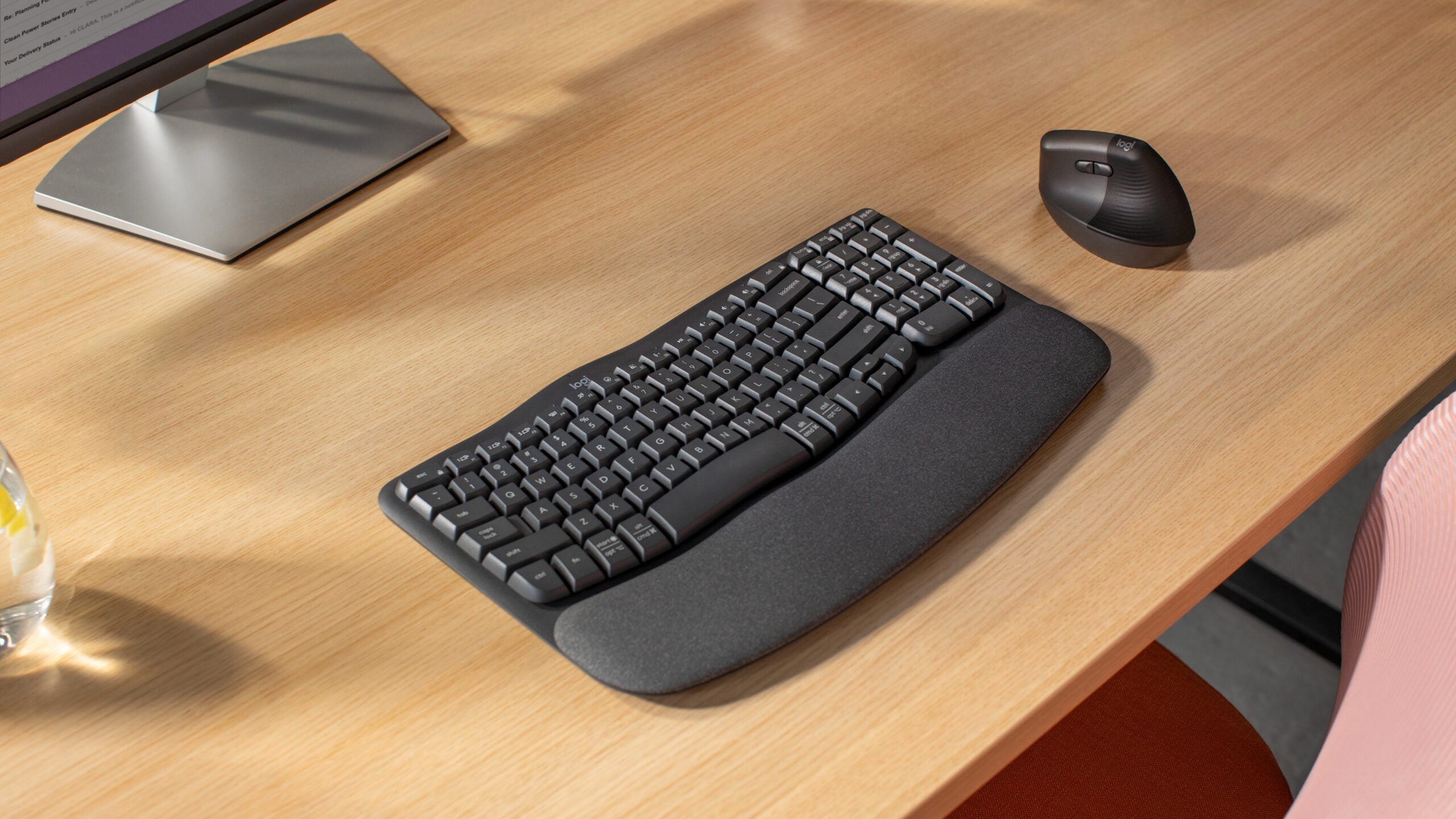 LOGITECH Wave Keys wireless ergonomic keyboard GRAPHITE (CZE-SKY) 2.4GHZ/BT UNIVERSAL "920-012307"