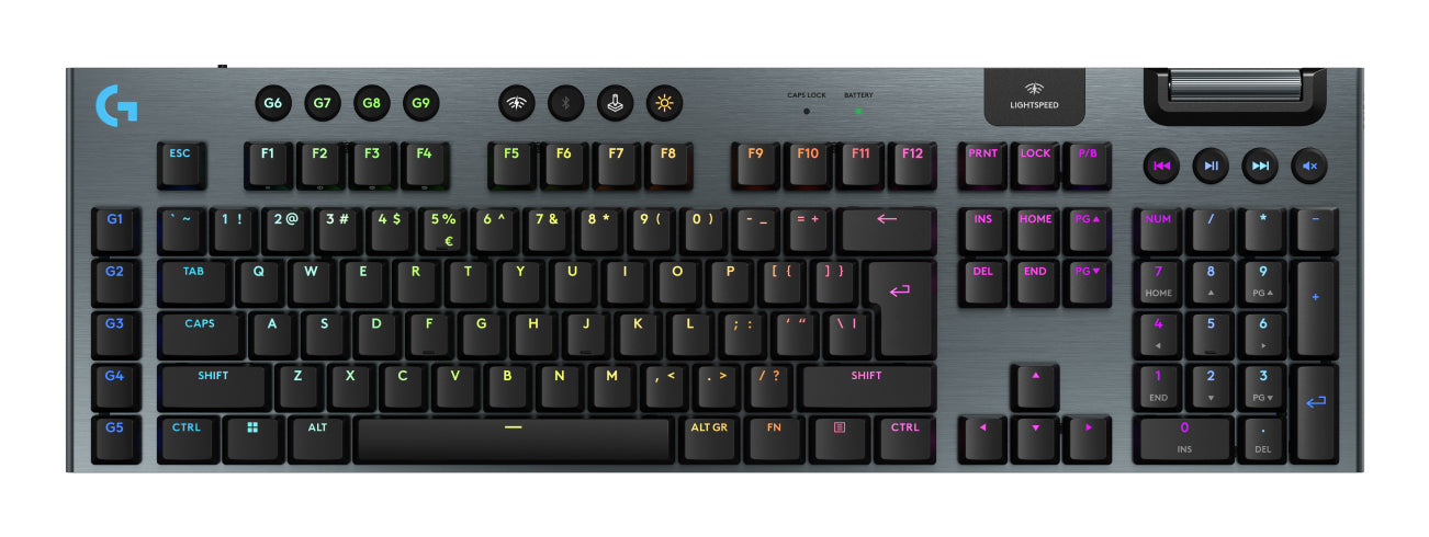 LOGITECH G915 X LIGHTSPEED Wireless Gaming Keyboard - BLACK - US INTL - 2.4GHZ/BT - EMEA28i-935 - CLICKY "920-012709"
