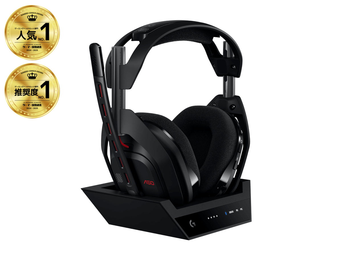 Casti Gaming Wireless Logitech ASTRO A50 Gen 5 + Statie cu PLAYSYNC Audio, LIGHTSPEED/USB, Autonomie 24 ore, Microfon, Multiplatforma (Negru) 