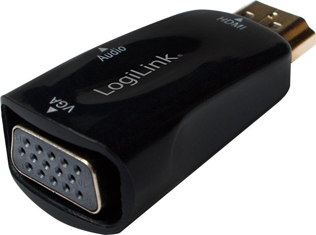 ADAPTOR video LOGILINK, splitter HDMI (T) la VGA (M) + Jack 3.5mm (M), rezolutie maxima Full HD (1920 x 1080) la 30Hz, black, "CV0107"