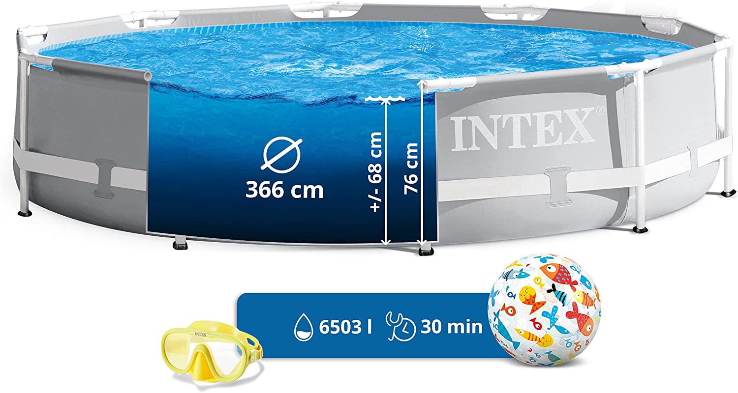 Piscina cadru metalic Intex Prism Frame, 366x76 cm, 6.500 litri
