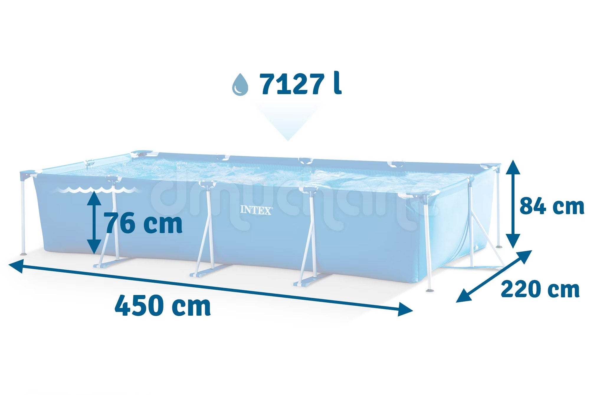 Piscina cadru metalic Intex, 450x220x84 cm, 7.100 litri, cu pompa de filtrare