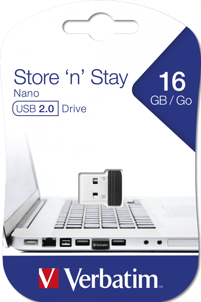 MEMORIE USB VERBATIM NANO StoreNStay 16GB USB 2.0"97464"