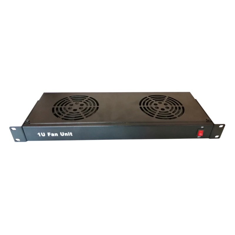 Ventilator 2 fan + cablu alimentare 1,5m , 1U , negru - DATEUP "9801130751"