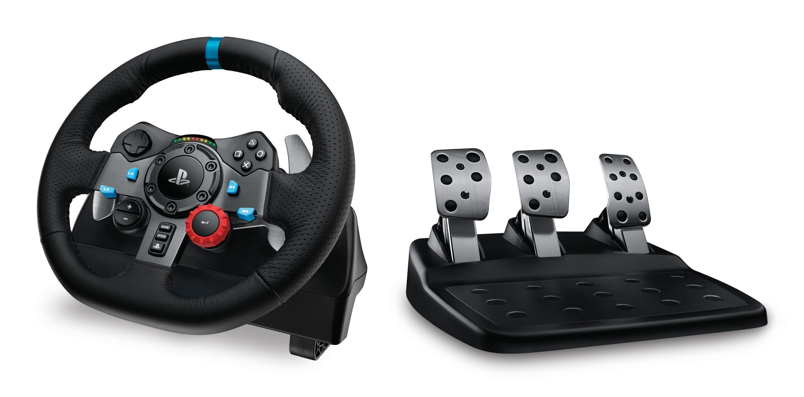 LOGITECH G29 EU + G435 Black Gaming Controller Aluminium Black USB Steering wheel + pedals + headset PC "991-000539"