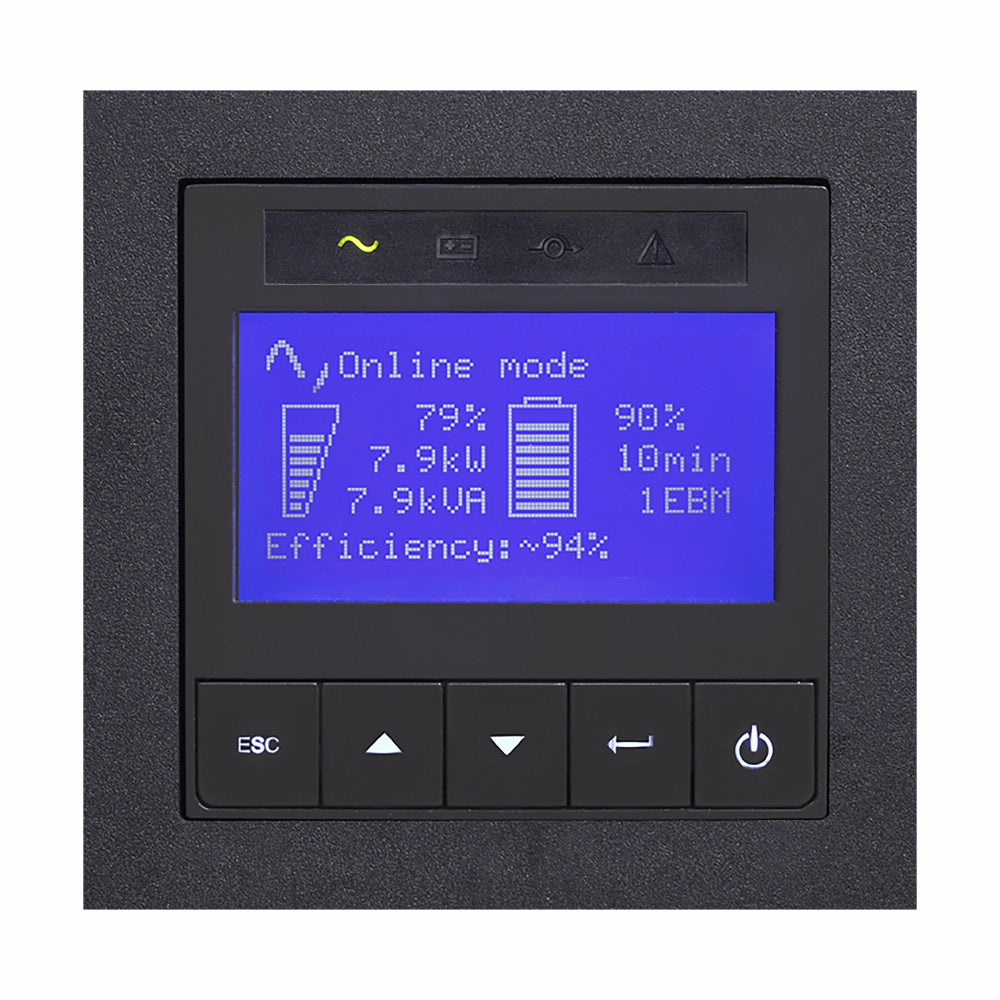 UPS Eaton, Online, Tower/rack, 7200 w, fara AVR, IEC x 4, display LCD, back-up 11 - 20 min. "9PX8KIRTNBP"