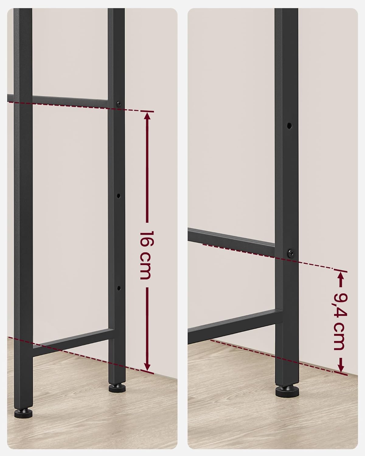 VASAGLE Raft de depozitare pentru baie, suprapunere peste masina spalat sau vas WC, 25x63x165 cm, gri