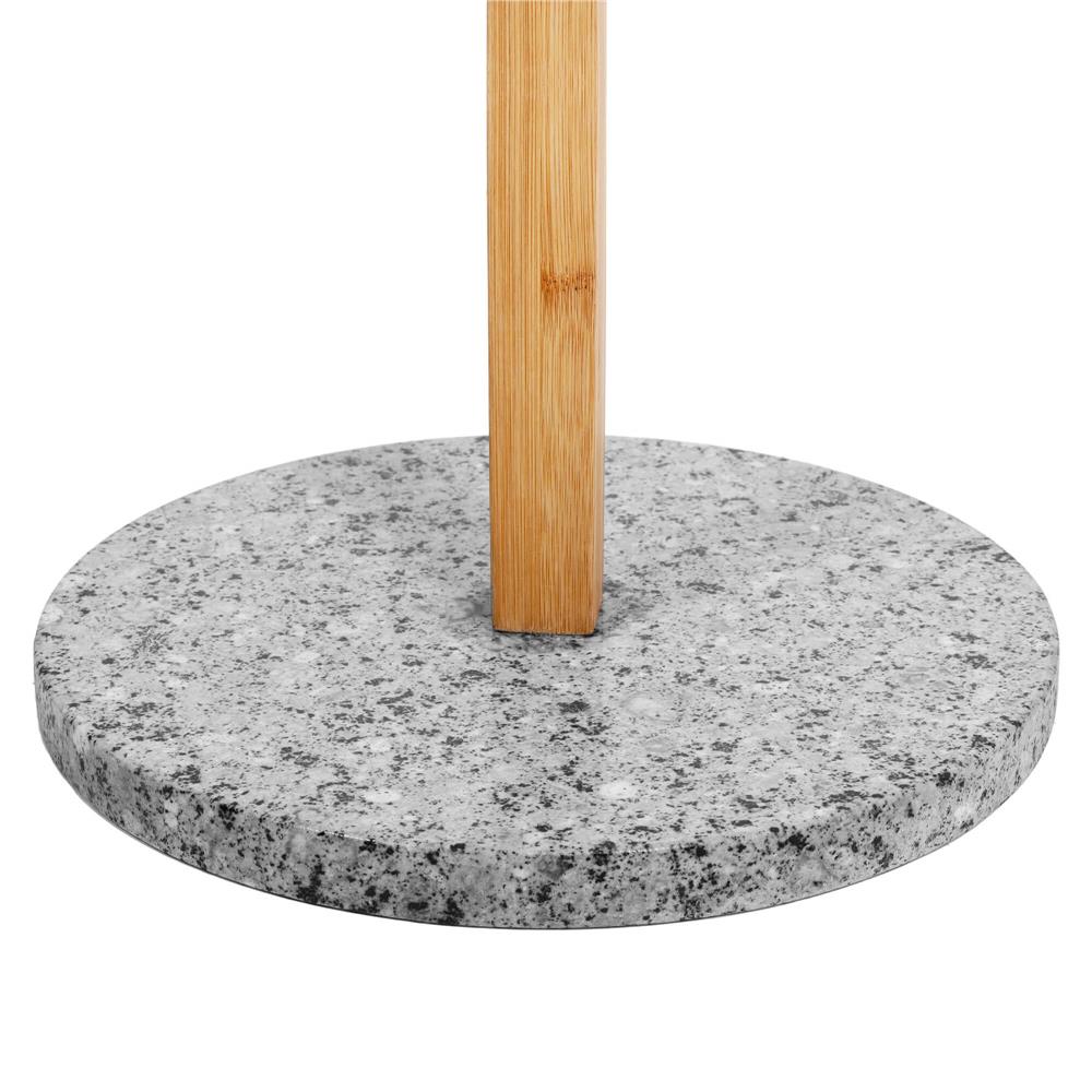 Cuier tip pom din bambus cu baza de granit, 8 agatatoare, 182cm, natur