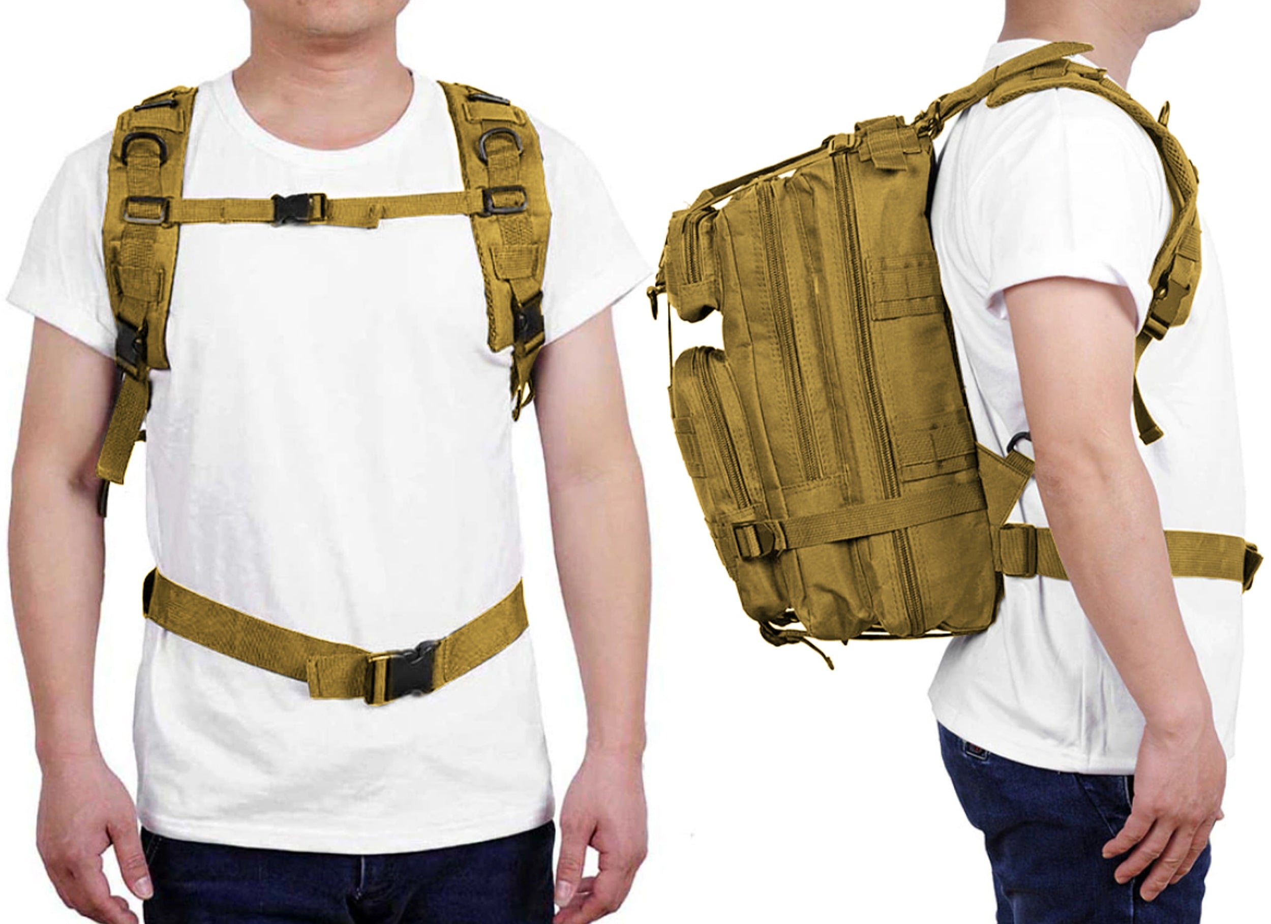 Rucsac militar pentru drumetie, impermeabil, ultra usor, 4 compartimente, 28litri, verde