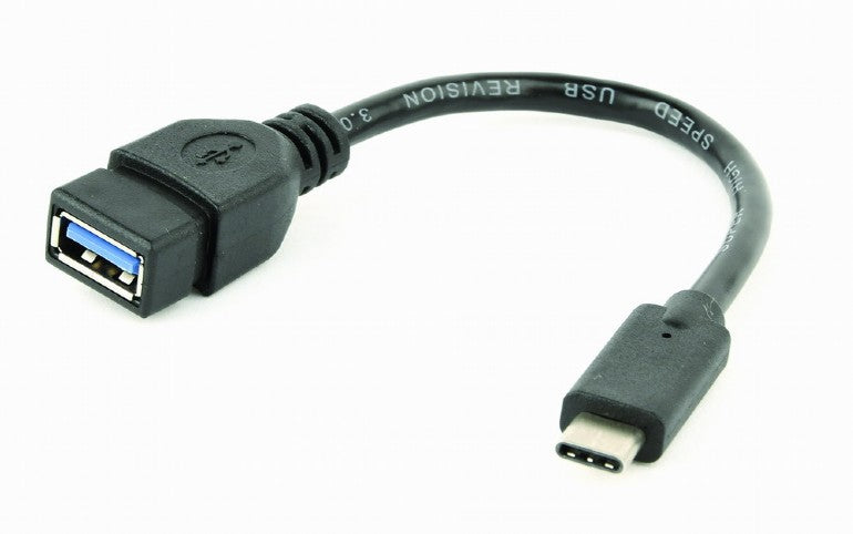 CABLU adaptor OTG GEMBIRD, pt. smartphone, USB 3.0 Type-C (T) la USB 3.0 (M), 20cm, asigura conectarea telef. la o tastatura, mouse, HUB, stick, etc., negru, "A-OTG-CMAF3-01"