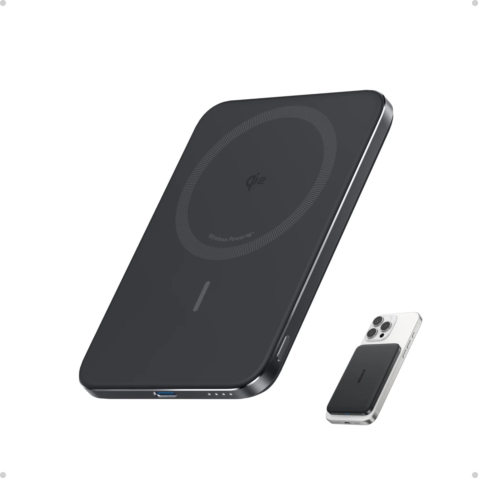 POWER BANK Anker "Nano" 5.000 mAh, 15W MagGo, slim, magnetic, wireless, 1 x USB-C incarcare, 122g, negru, "A1665H11" - 194644235475