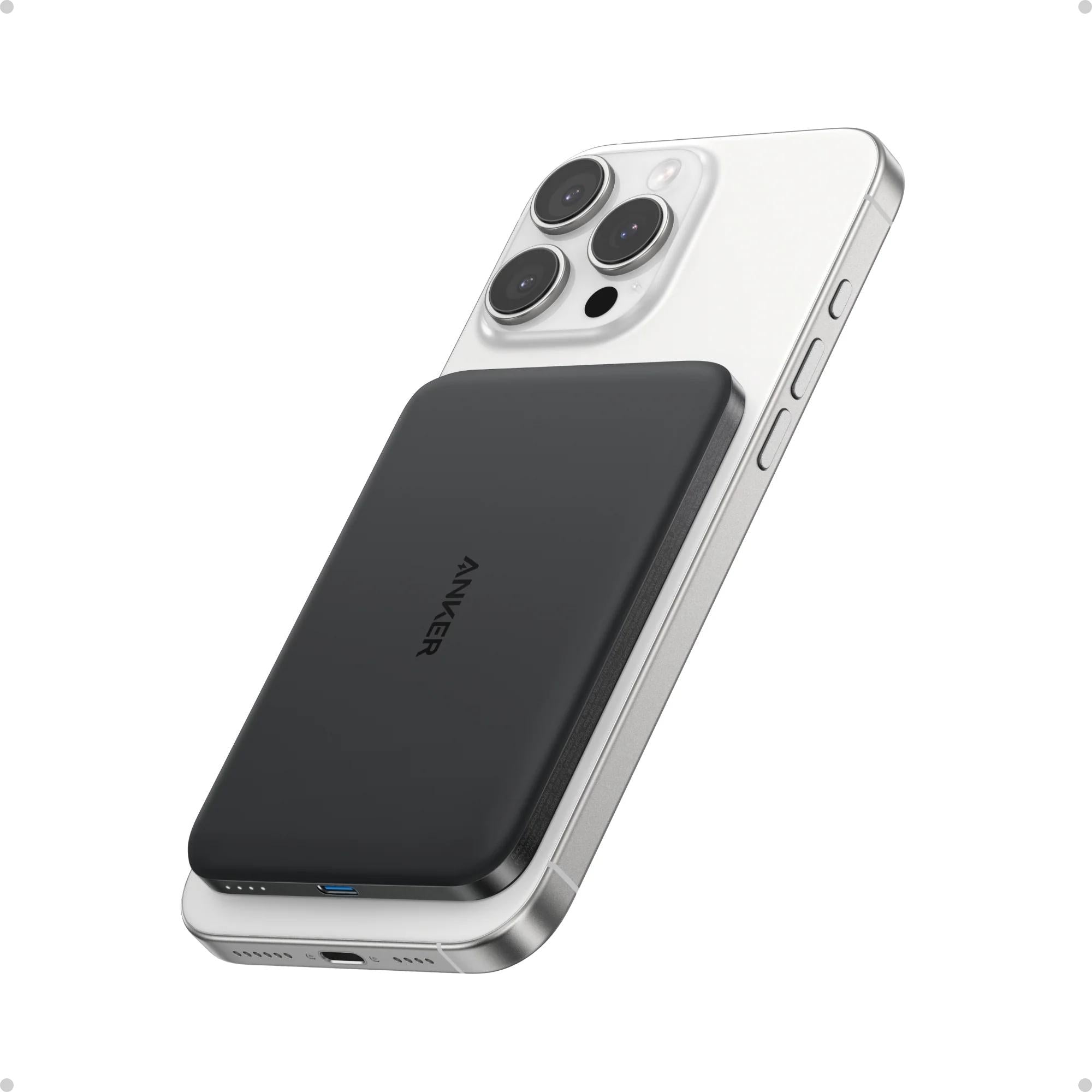 POWER BANK Anker "Nano" 5.000 mAh, 15W MagGo, slim, magnetic, wireless, 1 x USB-C incarcare, 122g, negru, "A1665H11" - 194644235475