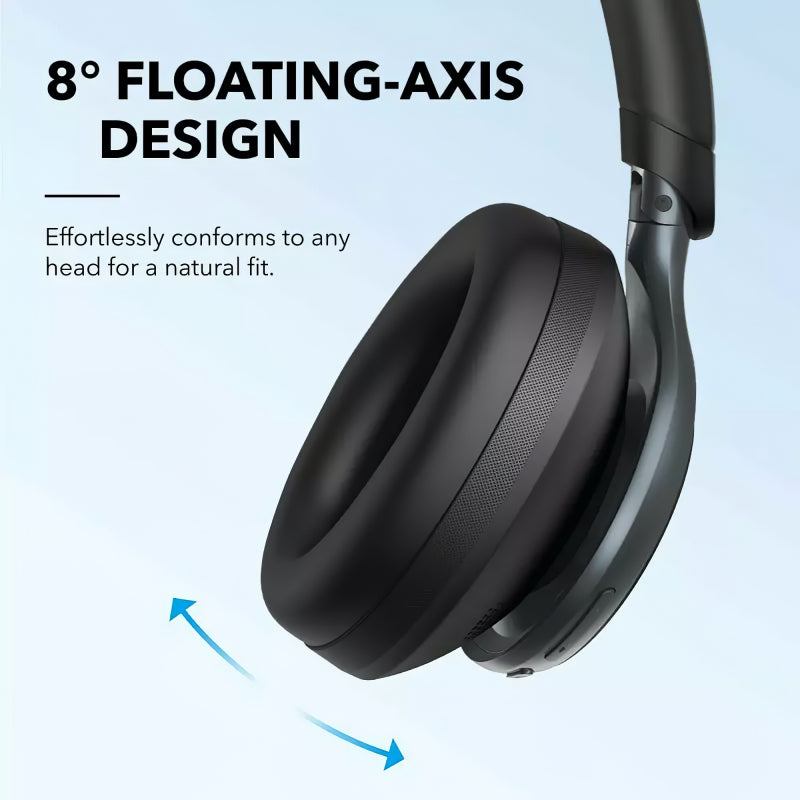 Casti Anker "Soundcore Space One", Over-Ear, utilizare multimedia, Bluetooth 5.3, wireless, durata baterie pana la 55 ore, Noise cancelling, ANC, 3 x mic, negru, "A3035G11" - 0194644138646