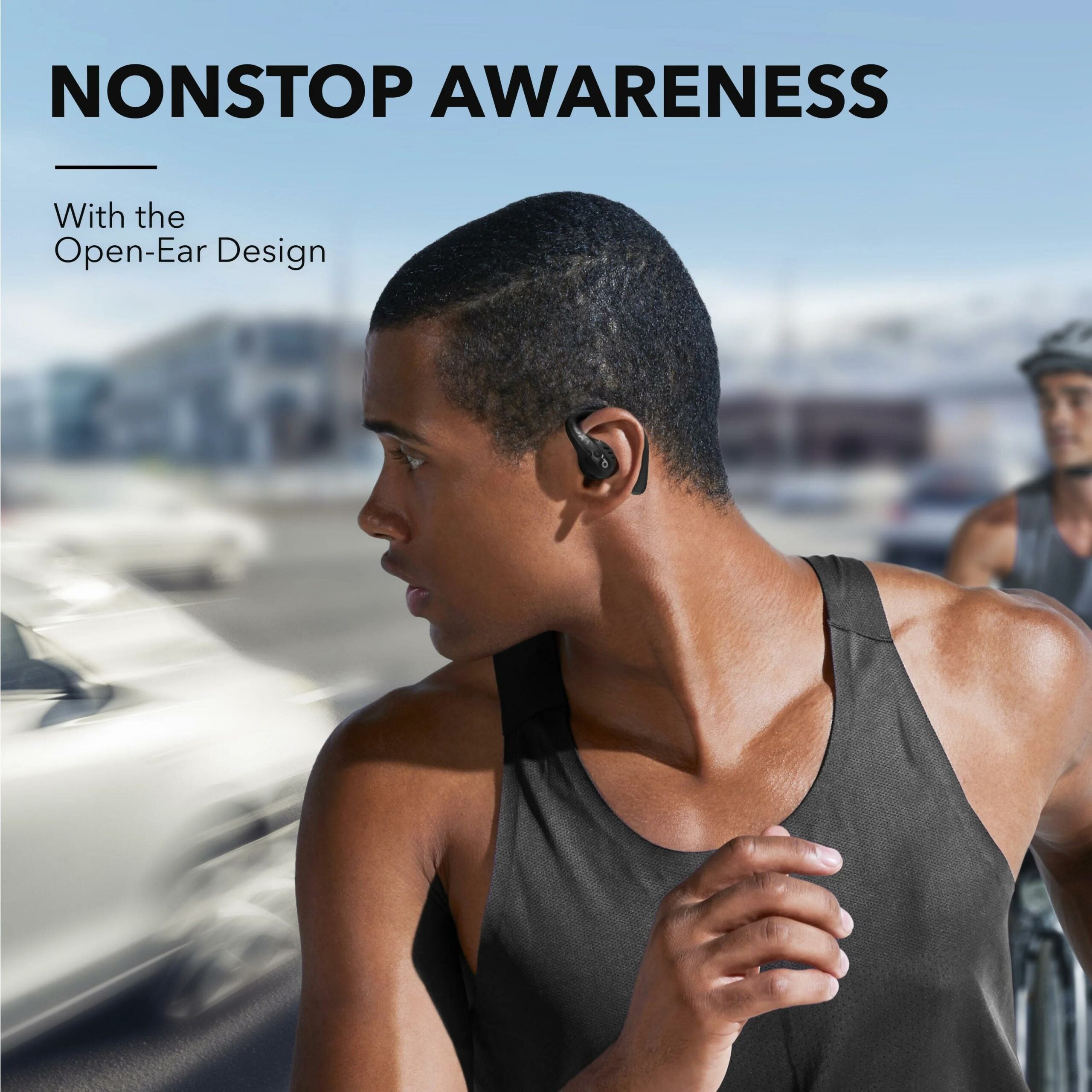 Casti Anker "Soundcore AeroFit Pro", Over-Ear, utilizare sport si multimedia, Bluetooth 5.3, 4 x mic, durata baterie pana la 46 ore, rezistent la apa, ANC, negru, "A3871G11" (timbru verde 0.08 lei) - 0194644153496