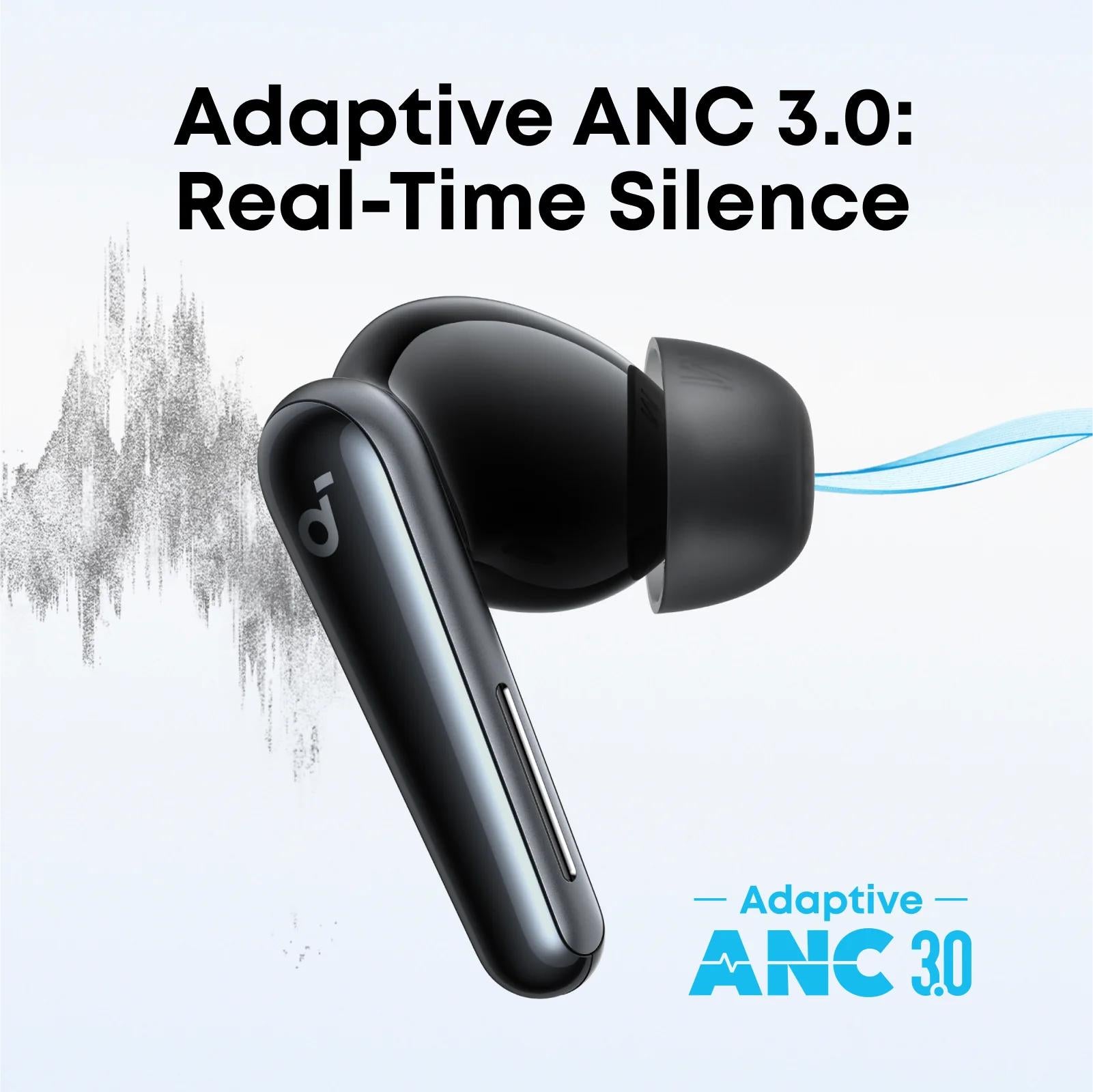 Casti TWS Anker "Soundcore Liberty 5", tip butoni, utilizare multimedia, Bluetooth 5.4, 6 x mic, durata baterie pana la 48 ore, IP55, ANC 3.0, negru, "A3957G11" - 0194644291334