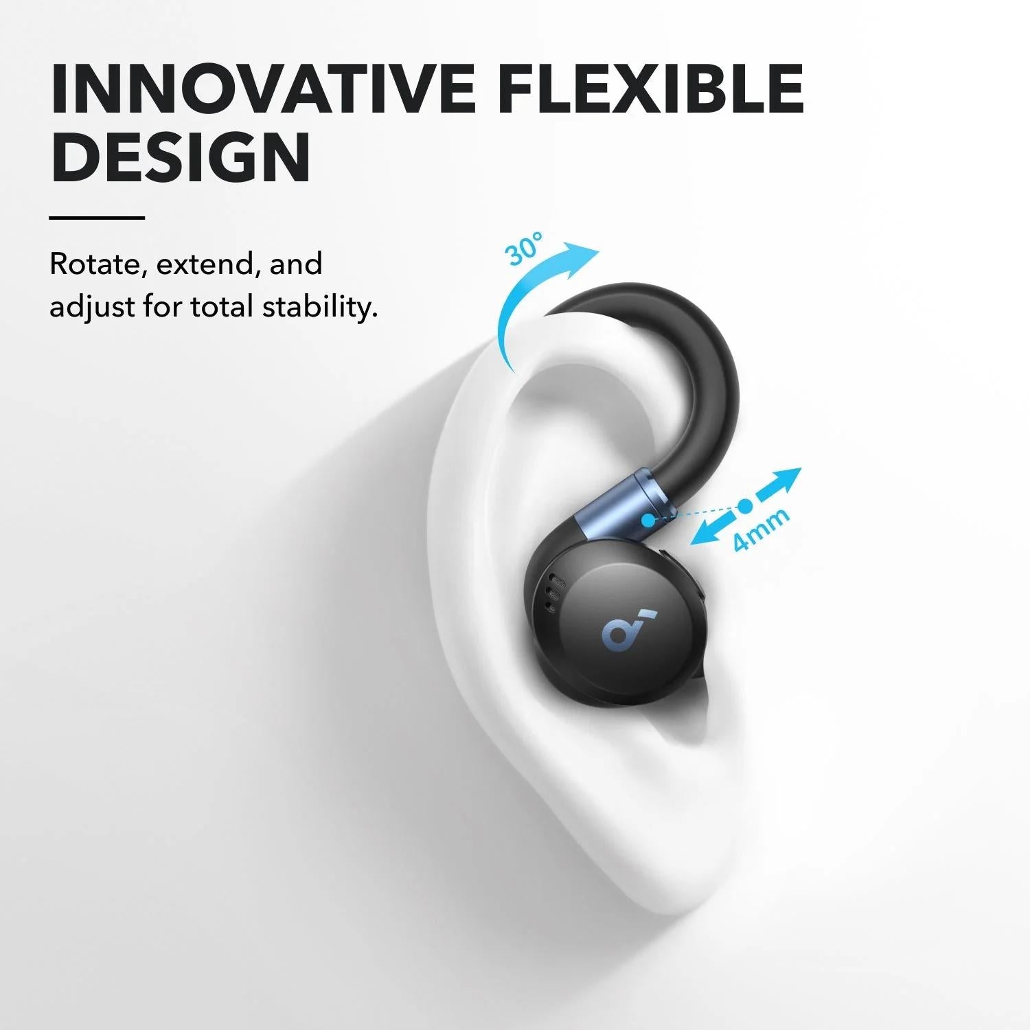 Casti TWS Anker "Soundcore Sport X20", in-ear, utilizare multimedia, Bluetooth, 6 x mic, durata baterie pana la 48 ore, IP68, ANC, negru, "A3968G11" - 0194644187019