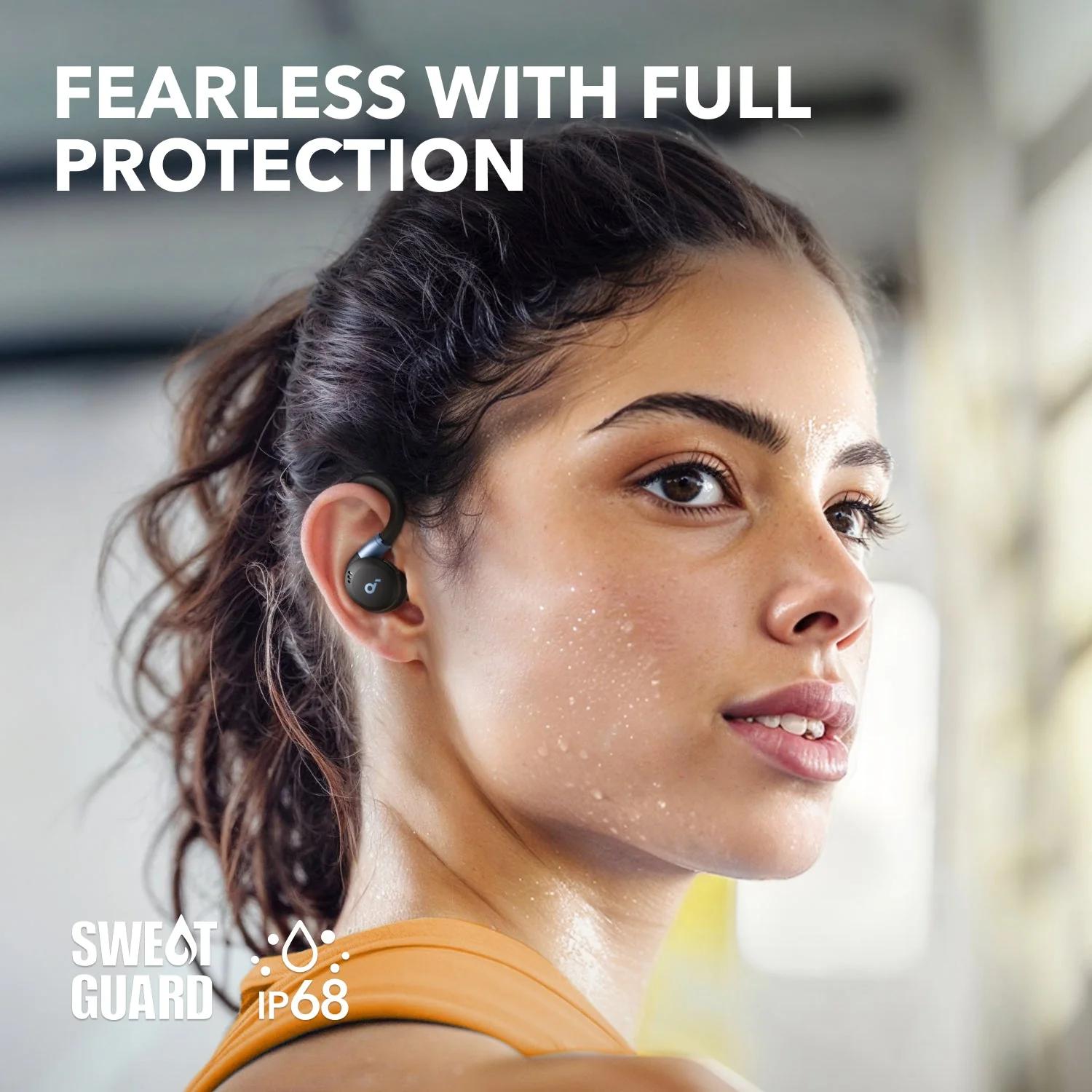 Casti TWS Anker "Soundcore Sport X20", in-ear, utilizare multimedia, Bluetooth, 6 x mic, durata baterie pana la 48 ore, IP68, ANC, negru, "A3968G11" - 0194644187019
