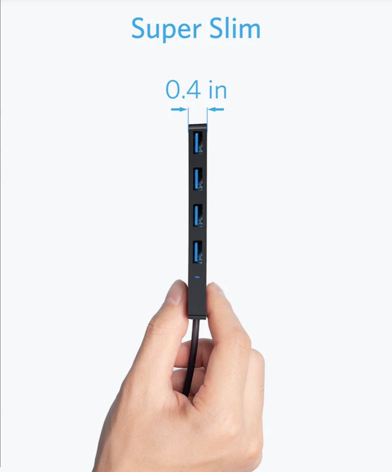 HUB USB Anker 4-in-1, porturi: 4 x USB 3.2 gen 1, conectare prin USB 3.2 (T), rata transfer 5 Gbps, ABS, negru, "A7516016" - 0194644157128