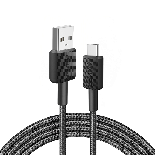 Cablu alimentare si date Anker, USB-A (T) la USB Type-C (T), 0.9m rata transfer 480 Mbps, invelis nylon, braided, negru, "A81H5G11" - 0194644125646