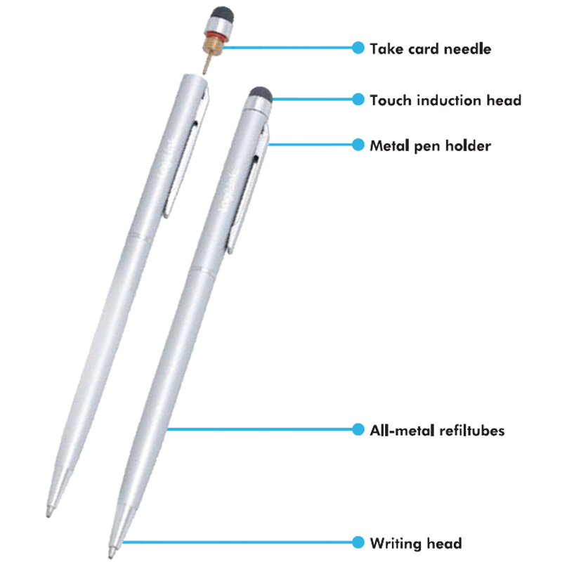TOUCH PEN LOGILINK, pt. tablete si smartphone, varf cu cap de scriere, aluminiu, argintiu, "AA0041"