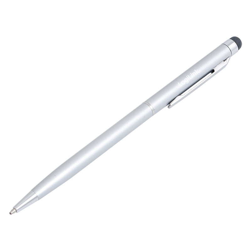 TOUCH PEN LOGILINK, pt. tablete si smartphone, varf cu cap de scriere, aluminiu, argintiu, "AA0041"