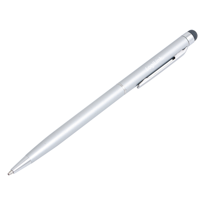 TOUCH PEN Logilink, pt. tablete si smartphone, varf cu cap de scriere, aluminiu, argintiu, "AA0041" – Touch pen
