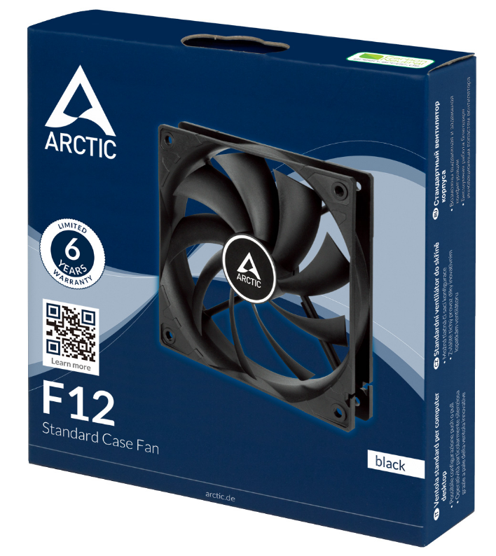 VENTILATOR ARCTIC PC, F12 , 120x120x25mm, low noise FD bearing, Black, "ACFAN00201A"