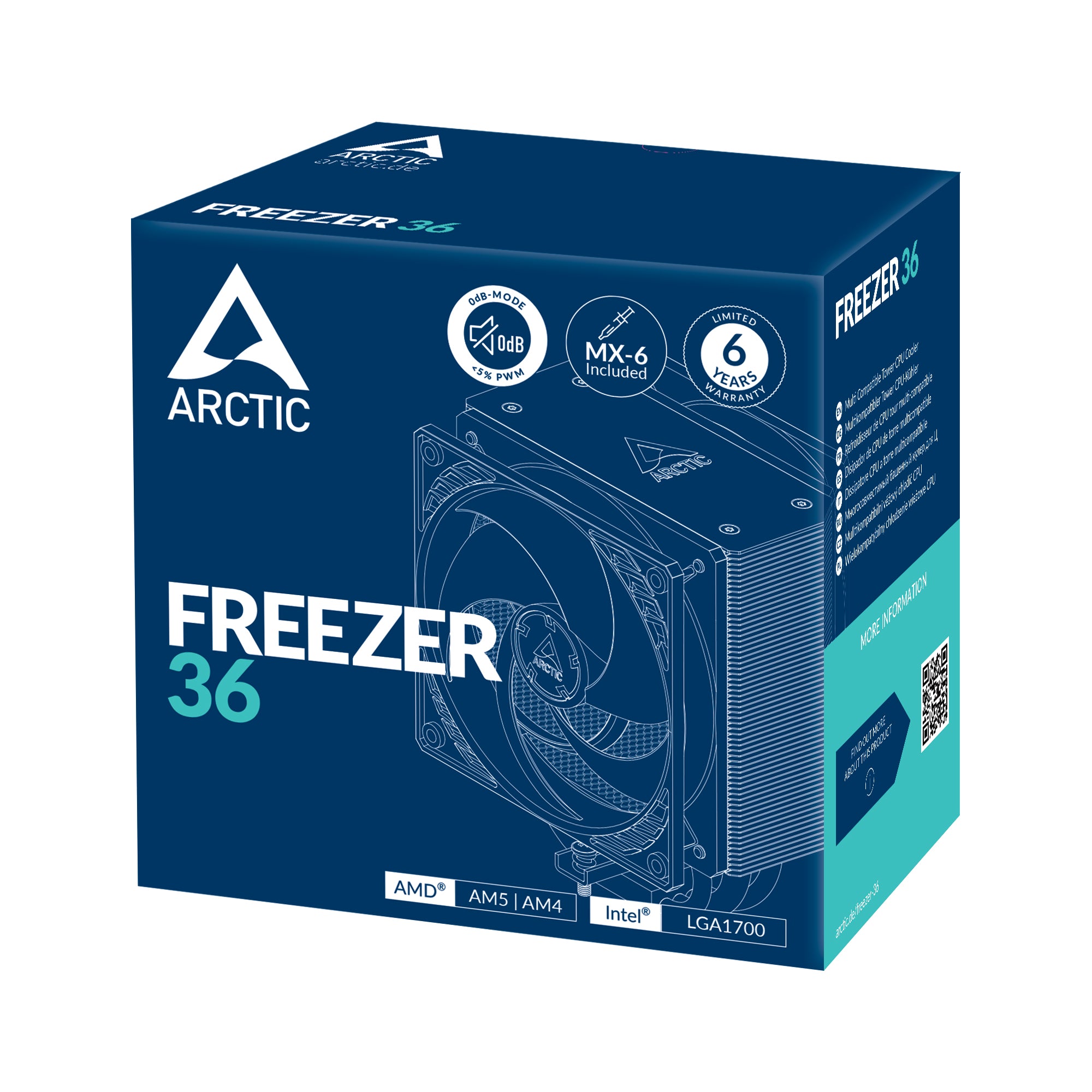 COOLER Arctic "Freezer 36",racire aer, HDT heatpipe, skt. Intel LGA 1700, AMD AM5/AM4, fan 120mm, "ACFRE00121A"