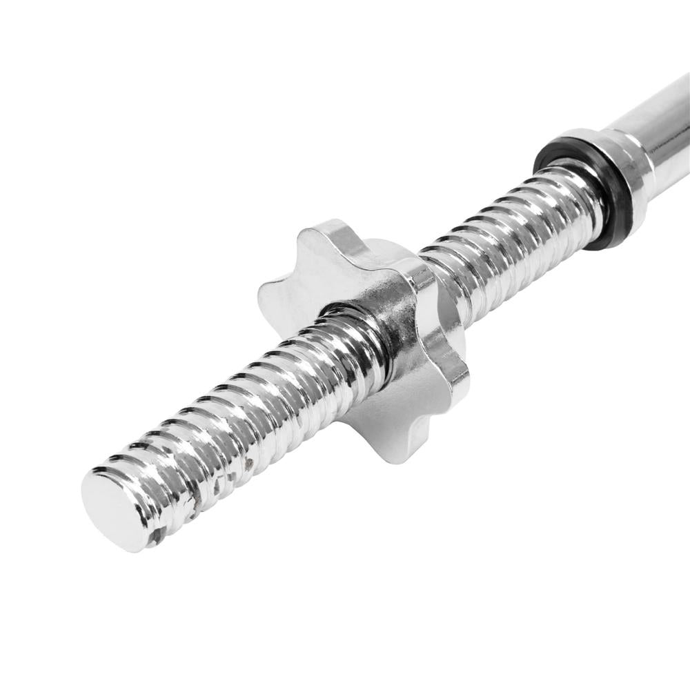 Bara haltera curbata Z pentru greutati, 120 cm, diametru 25 mm, otel cromat, incarcare maxima 140 kg