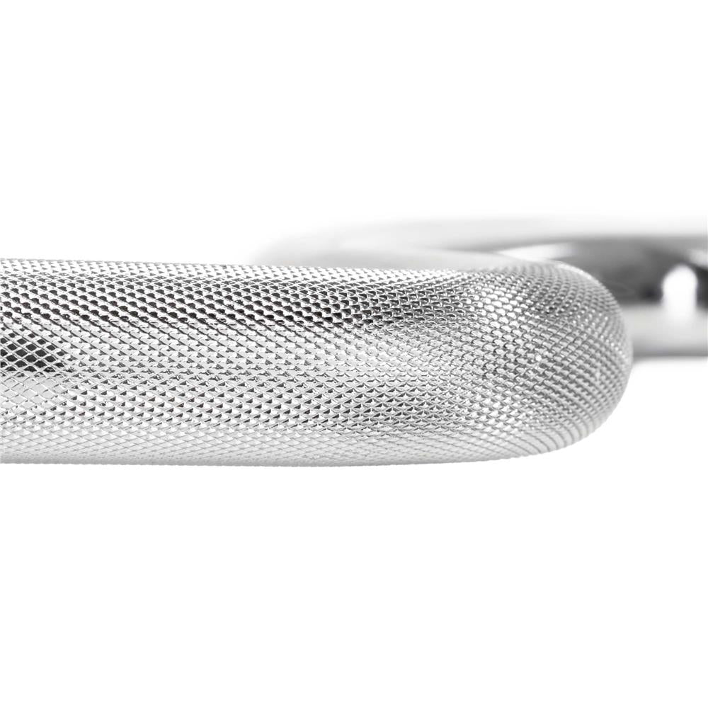 Bara haltera curbata Z pentru greutati, 120 cm, diametru 25 mm, otel cromat, incarcare maxima 140 kg